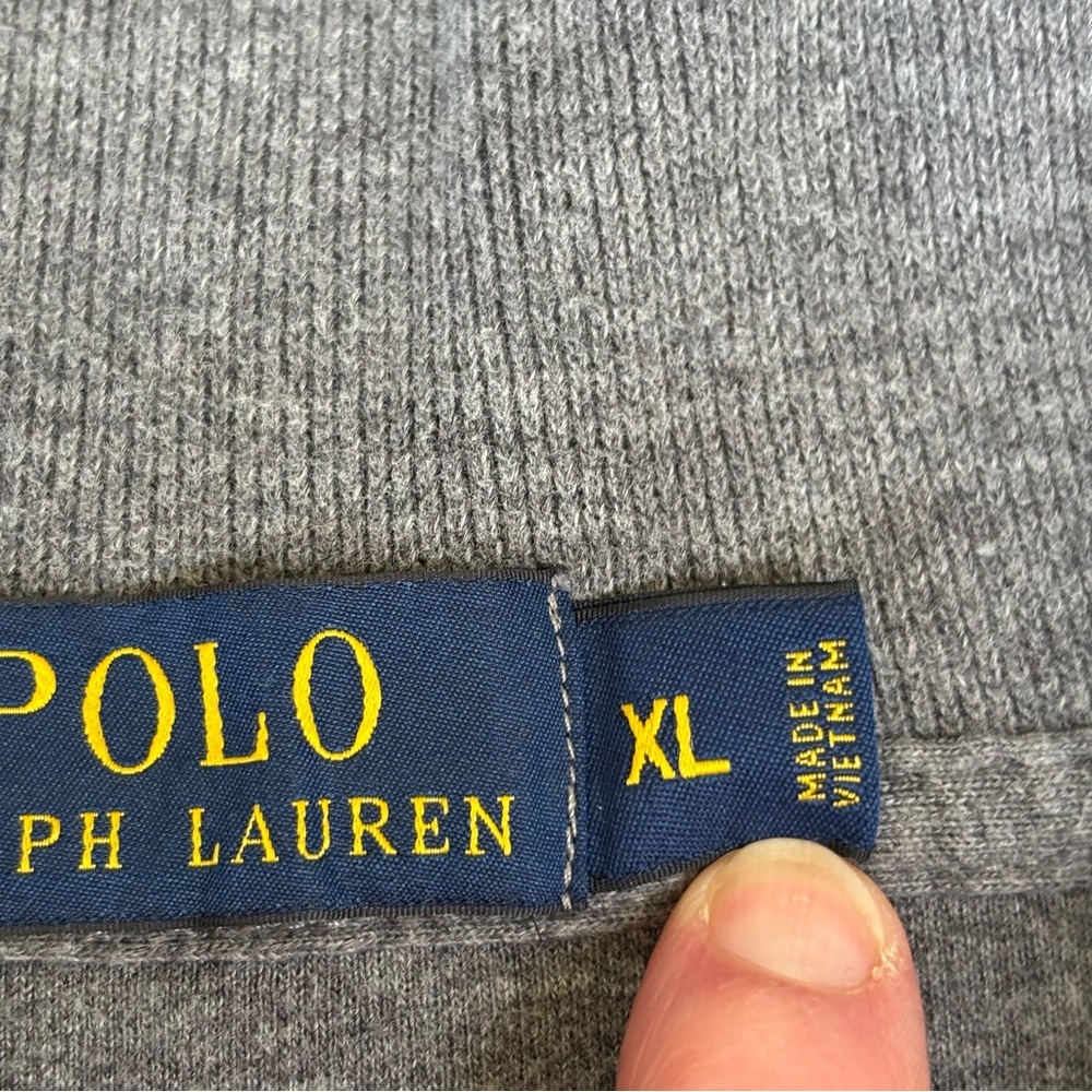Polo Ralph Lauren Men’s M Light Gray 1/4-Zip 100% Cotton Lg Slv Top - Picture 7 of 10